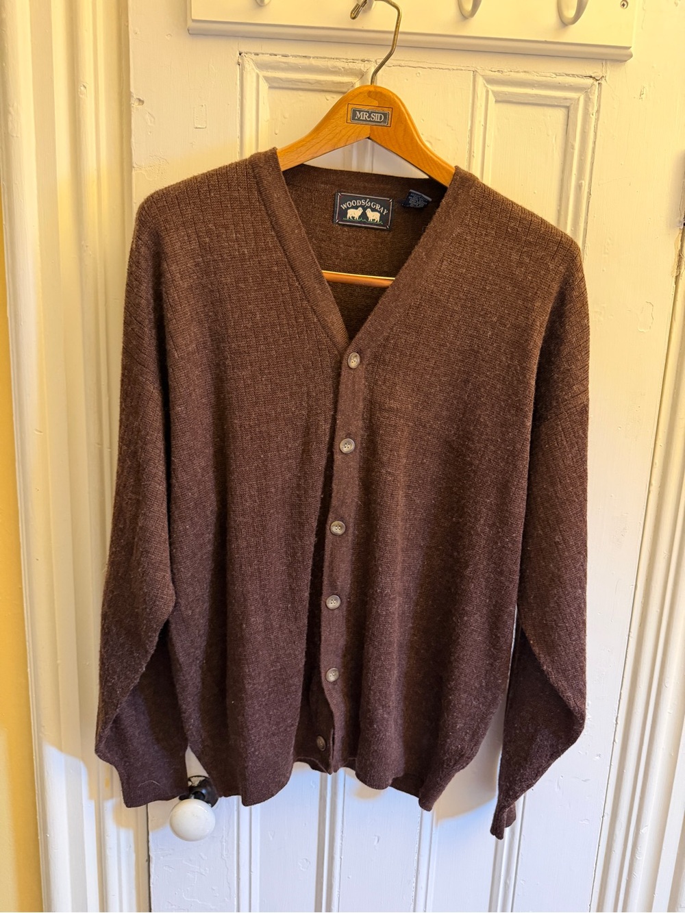 Vintage Woods & Gray Men’s L Brown Wool Blend Cardigan Sweater Grandpacore